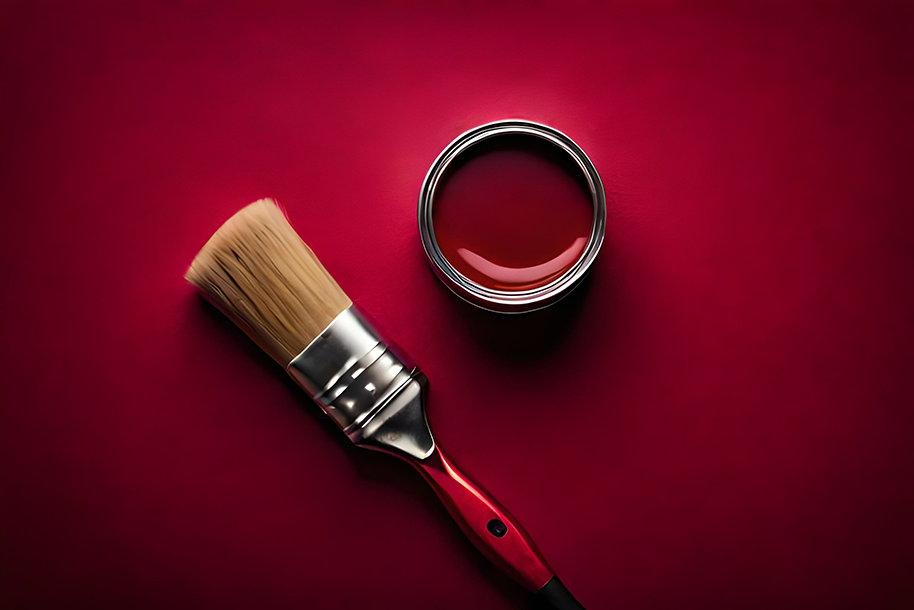 peinture couleur mauve rouge
